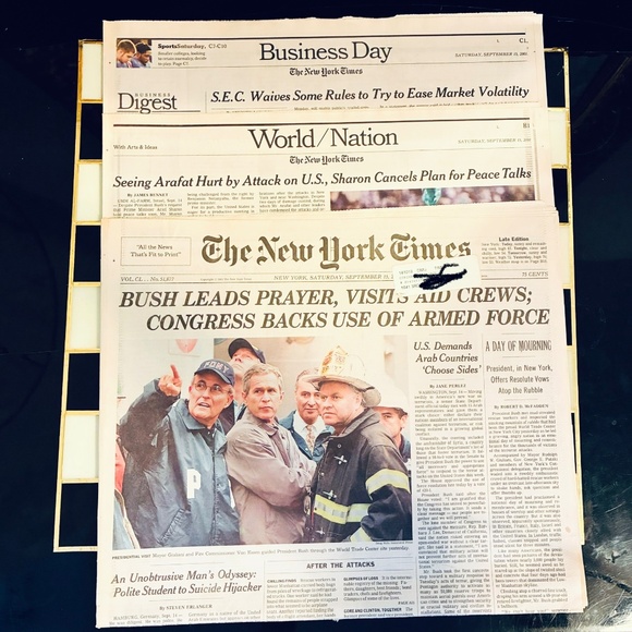 Saturday, 9/15/2001 edition The New York Times - Picture 2 of 4